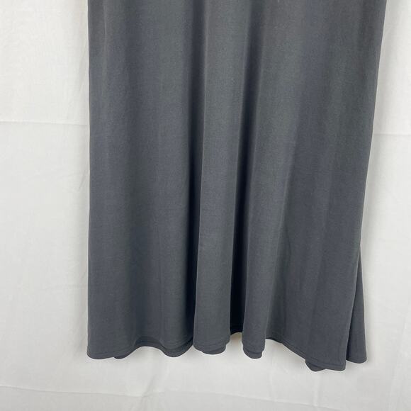 Eileen Fisher 100% Silk Charcoal Gray Short Sleeve Tunic Dress F0GK-1 Size XS - Picture 7 of 9